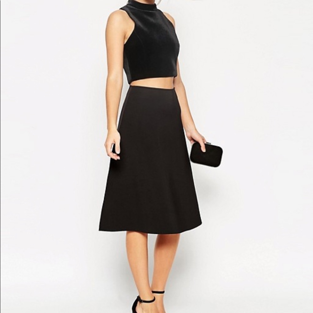 ASOS Scuba MIDI Skirt in Black Size 0